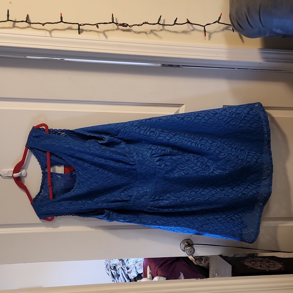 Blue lace dress